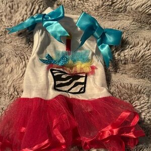 Xxsmall girl doggie clothes bday dress a xmas dress n etc somethings with tags